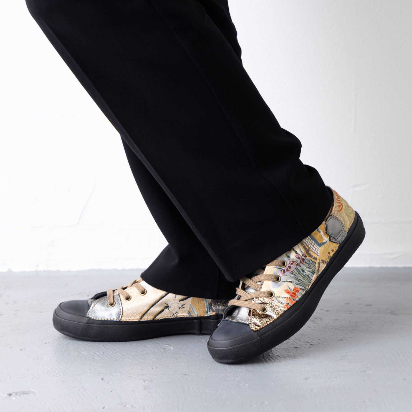 【新作】着物リメイクスニーカー「ちぎれ雲」Size 24.0cm