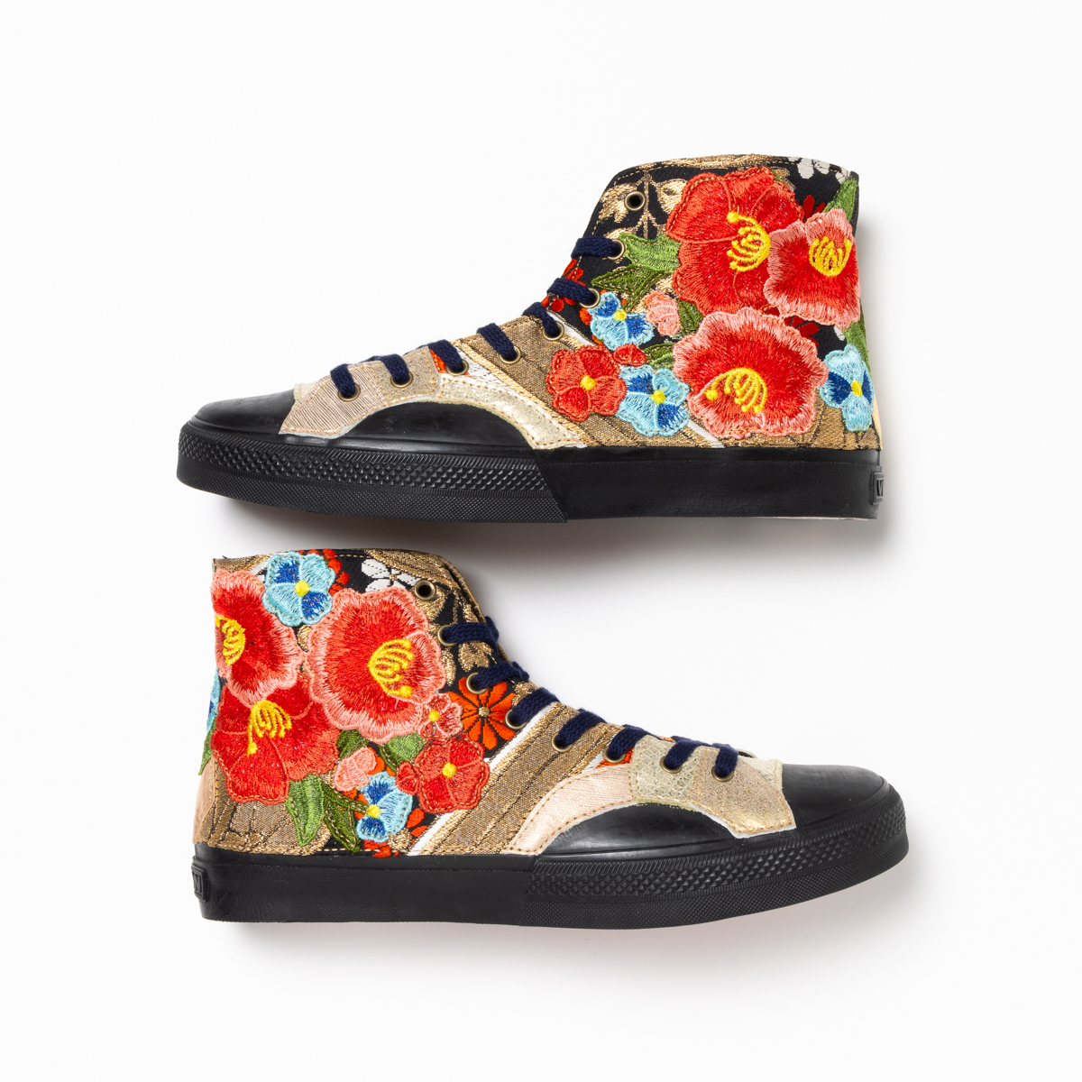 【新作】着物リメイクスニーカー「Flowers bloom」Size 26.5cm