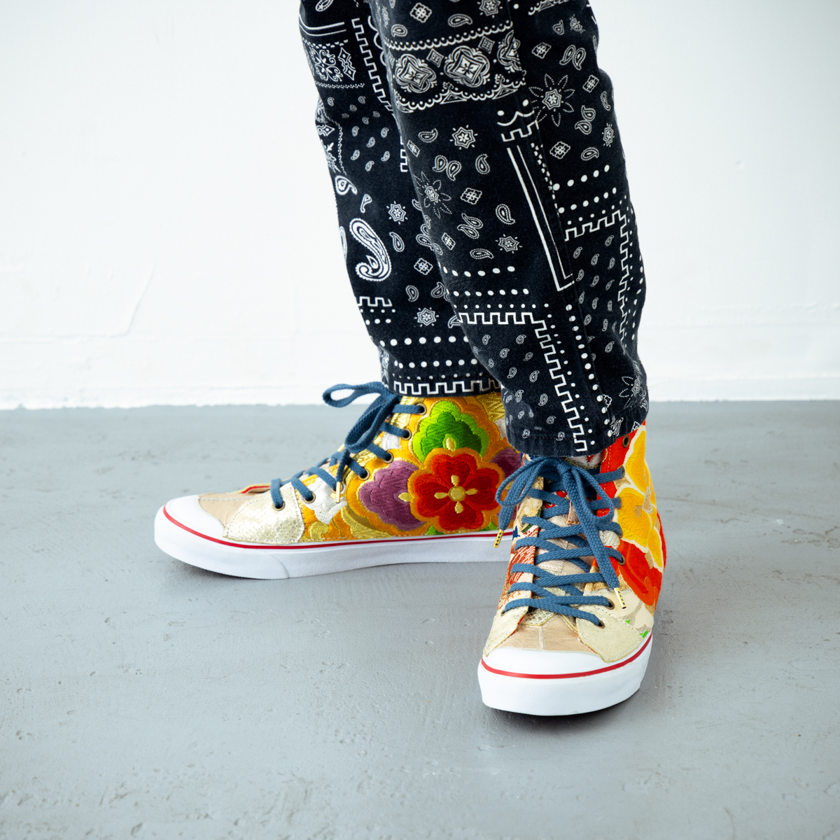 【新作】着物帯リメイクスニーカー「MUSASHI」Size 30.0cm