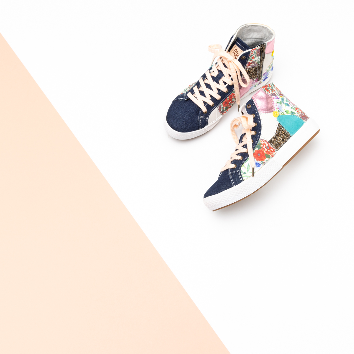 【新作】レザーリメイクスニーカー「Himitz Lotus」Size 23.5cm