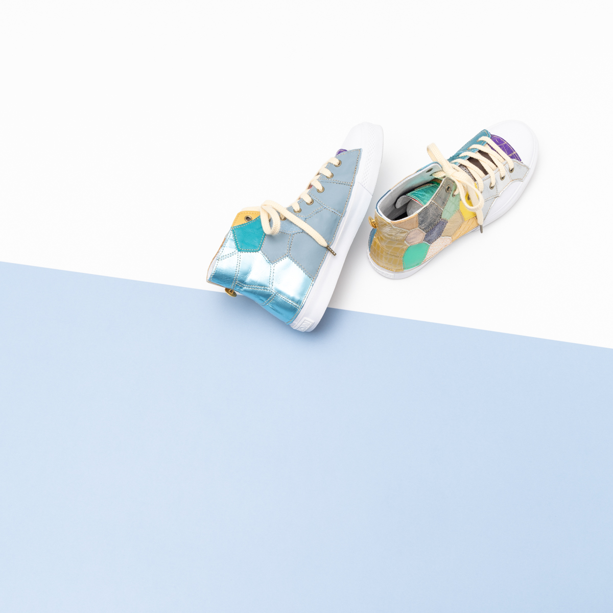 【新作】レザーリメイクスニーカー「Nude Topaz」Size 25.0cm