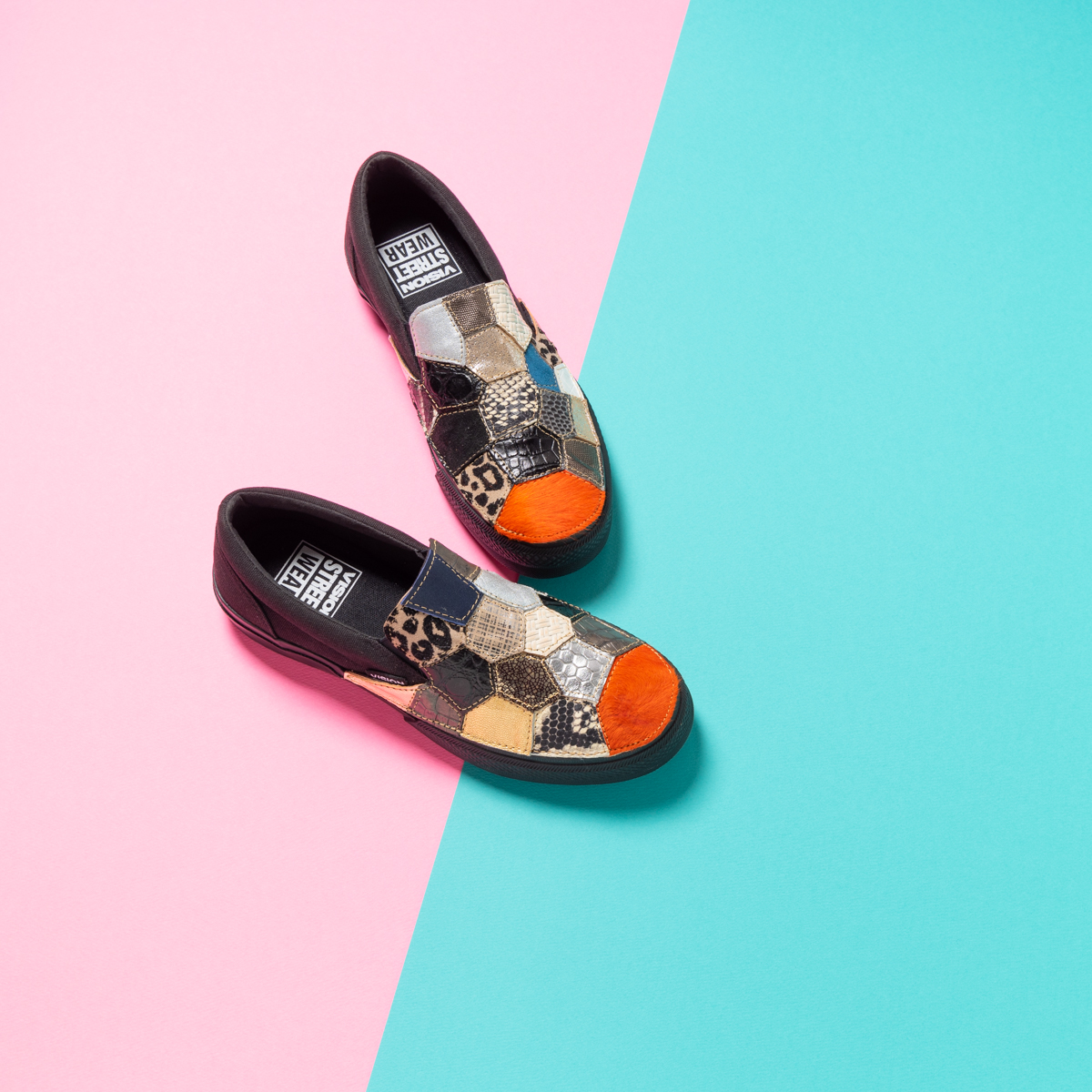 【新作】レザーリメイクスリッポン「Santa Maria」Size 25.5cm