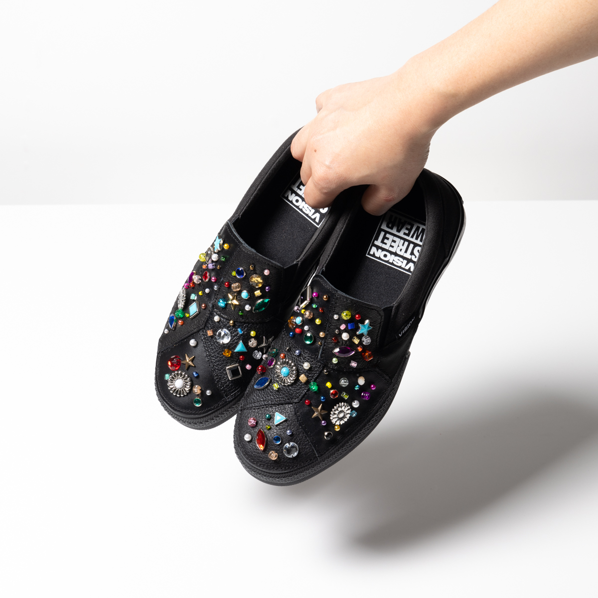 【オーダーメイド】レザースタッズリメイクスリッポン「MILKY WAY」Size 24.0cm