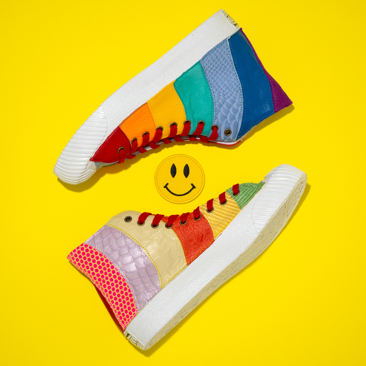 【新作】レザーリメイクスニーカー「Believe in Miracle」Size 26.0cm