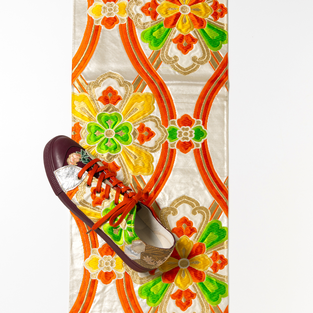 【新作】着物帯リメイクスニーカー「可惜夜の月」Size 28.0cm