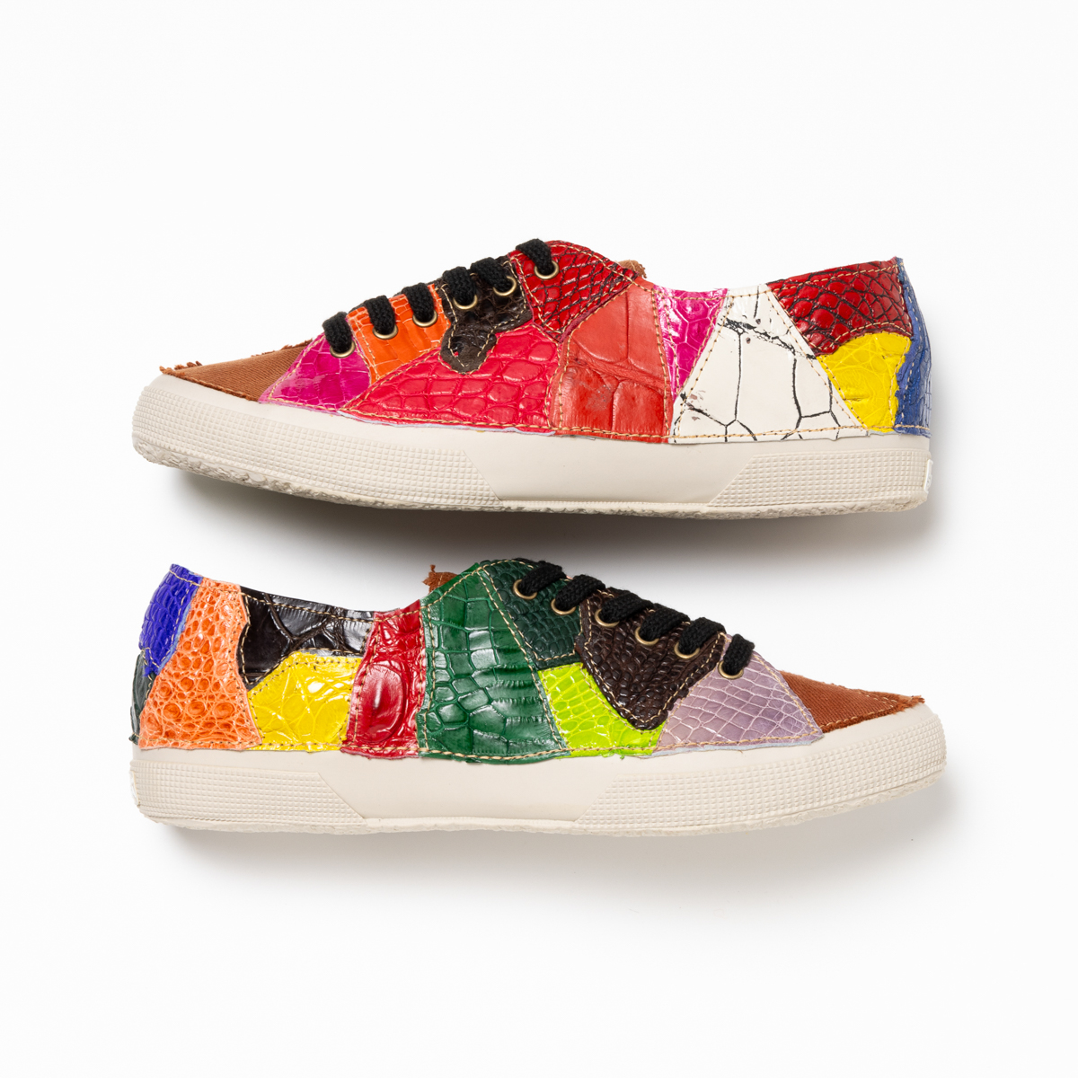 【新作】ワニ革×デニム リメイクスニーカー「Ponta de Areia」Size 27.5cm