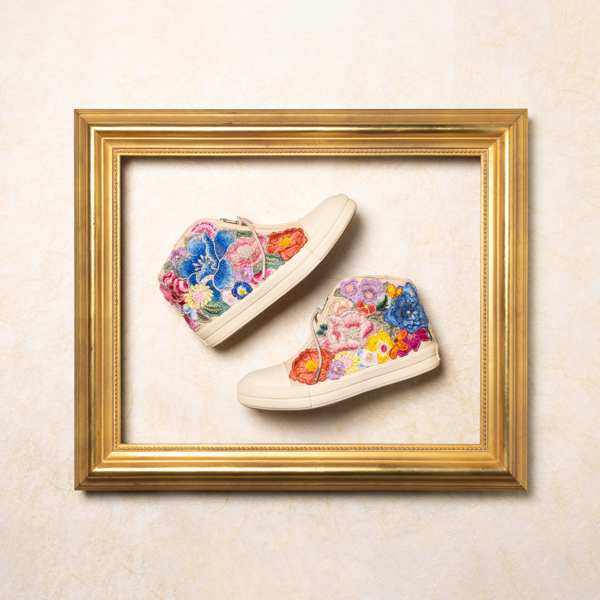 【オーダーメイド】刺繍アップリケリメイクスニーカー「Gemma Farfalla 2」Size 24.0cm