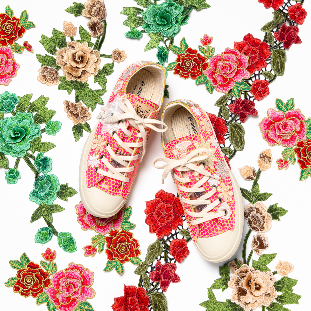 【オーダーメイド】刺繍アップリケリメイクスニーカー「SPARKLING」Size 23.5cm