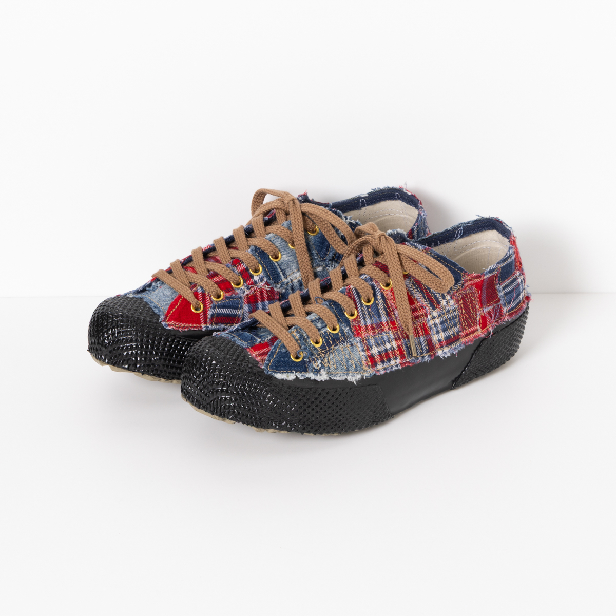 【SUPERGA】ネル素材デニムリメイクスニーカー「Teenage Lust」Size 26.5cm