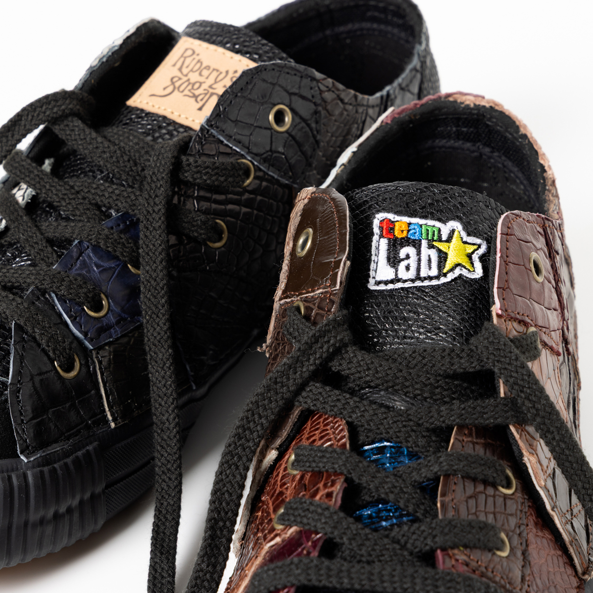 【オーダーメイド】チームラボ ワニ革リメイクスニーカー「Long And Winding Road」Size 29.0cm