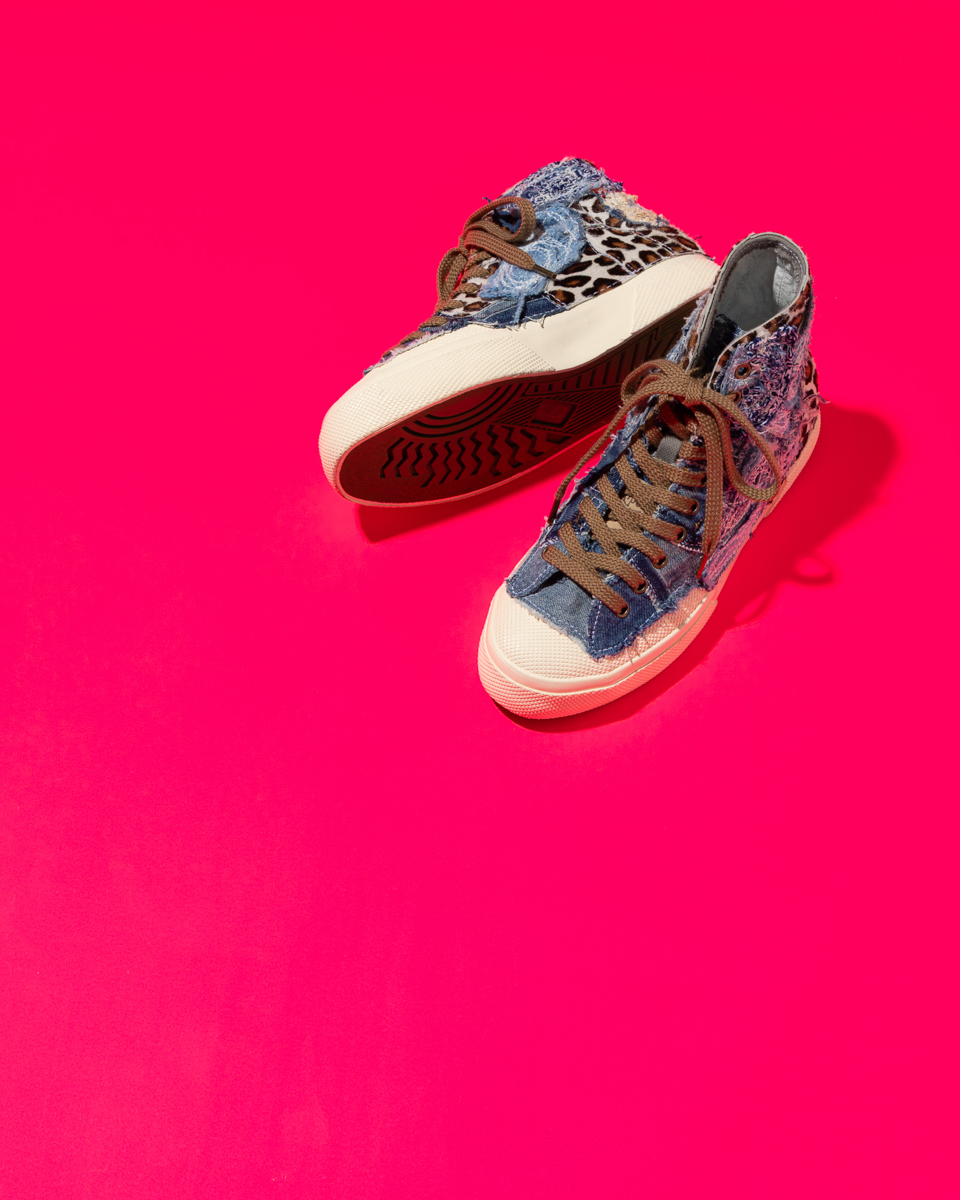 【SUPERGA】デニムハラコリメイクスニーカー「Vortice」Size 25.0cm